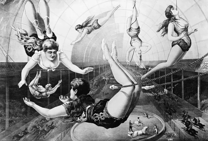 Framed Print : Poster Of Trapeze Artists 1890