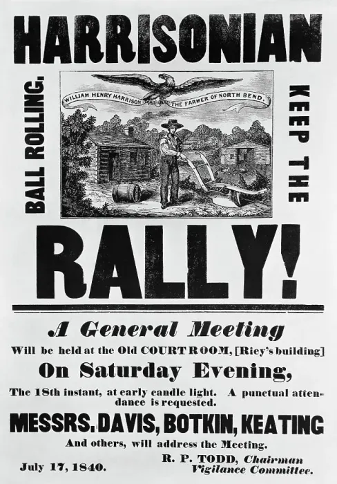 Framed Print : Poster for William Harrison Election Rally, 1840 Framed Print : Poster for William Harrison Election Rally, 1840