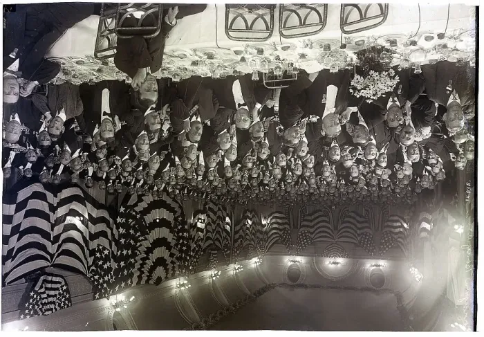 Framed Print : Postmasters at Convention Listen on Phones