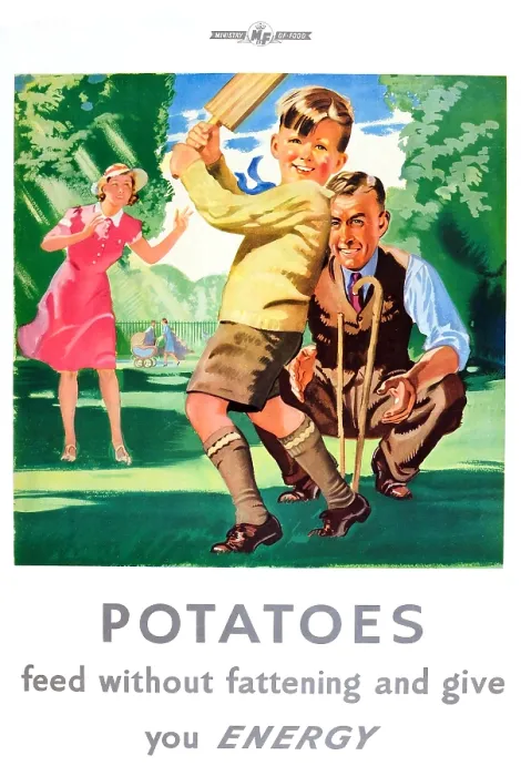 Framed Print : Potatoes. One of a series of WWII food posters issued by the British Ministry of Food Framed Print : Potatoes. One of a series of WWII food posters issued by the British Ministry of Food