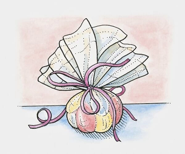 Potpourri in bag, tied with pink ribbons