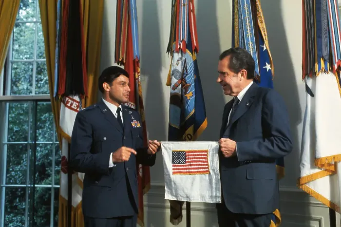 Framed Print : POW Presenting Gift to Richard Nixon Framed Print : POW Presenting Gift to Richard Nixon