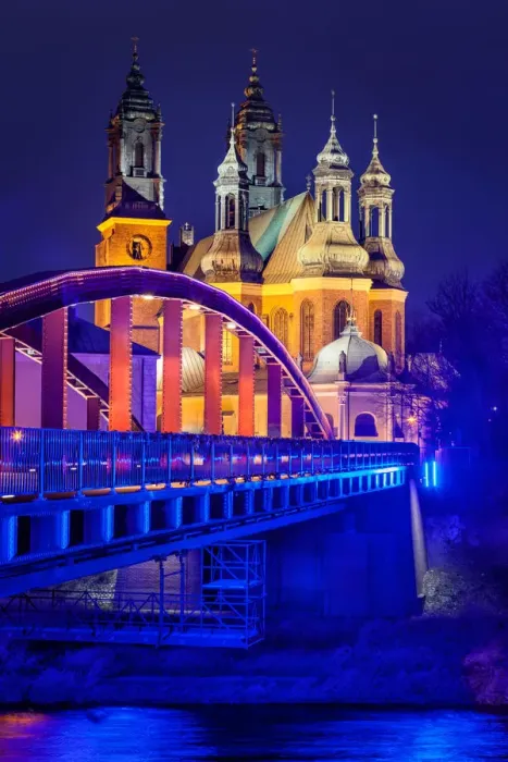 Framed Print : Poznan Cathedral Night Framed Print : Poznan Cathedral Night