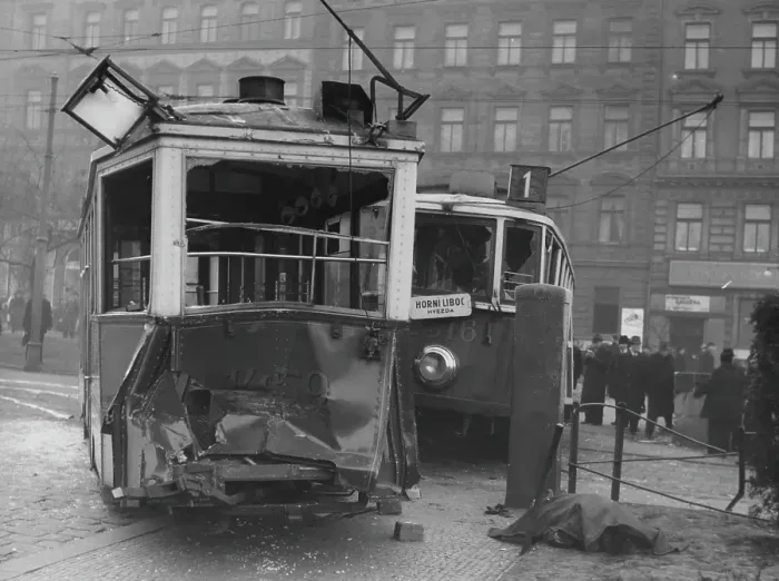 Framed Print : Prague Tram Crash Framed Print : Prague Tram Crash