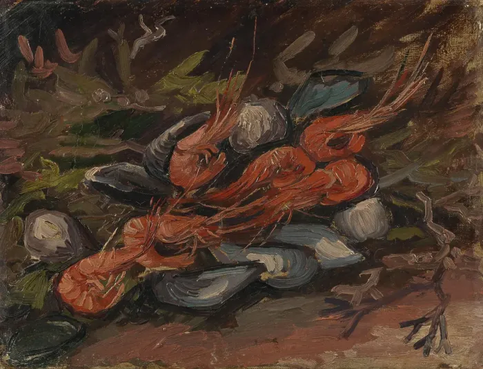 Framed Print : Prawns And Mussels Framed Print : Prawns And Mussels