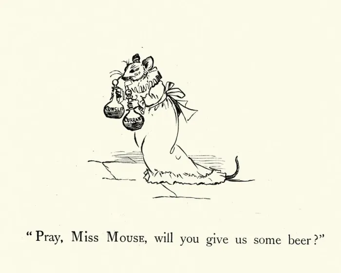 Framed Print : Pray Miss Mouse will you give us some beer, Nursery rhyme, Frog He Would A-Wooing Go Framed Print : Pray Miss Mouse will you give us some beer, Nursery rhyme, Frog He Would A-Wooing Go