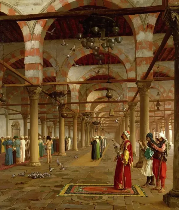 Framed Print : Prayer in the Mosque, 1871, praying Muslims standing in a place of worship, Turkey, painting by Jean-Leon Gerome, Historic, digitally restored reproduction from a 19th century original Framed Print : Prayer in the Mosque, 1871, praying Muslims standing in a place of worship, Turkey, painting by Jean-Leon Gerome, Historic, digitally restored reproduction from a 19th century original