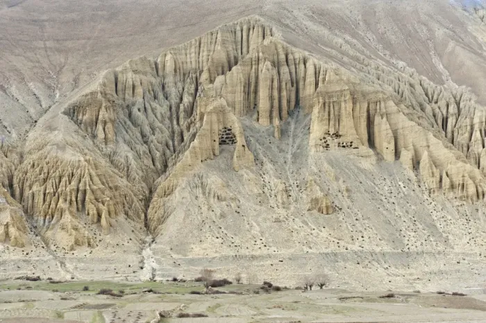 Framed Print : Prehistoric caves in a bizarre erosion landscape, near Ghami, Upper Mustang, Lo, Nepal Framed Print : Prehistoric caves in a bizarre erosion landscape, near Ghami, Upper Mustang, Lo, Nepal