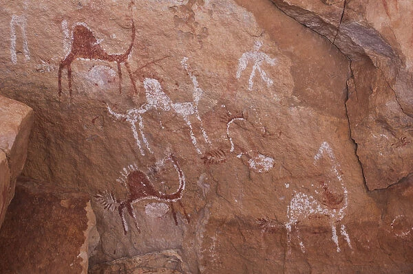 Prehistoric petroglyphs in libian Sahara desert