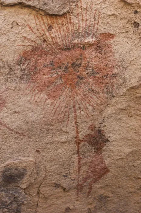 Framed Print : Prehistoric Petroglyphs in libian sahara desert