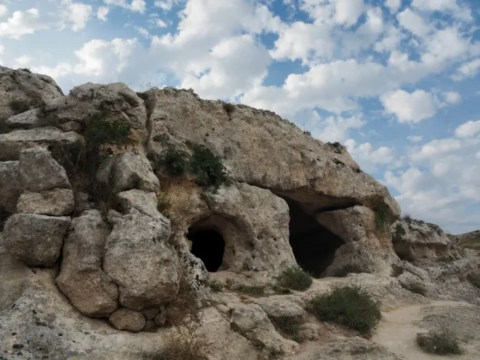 Framed Print : Prehistoric Rock Dwellings In Matera, Basilicata, Southern Italy