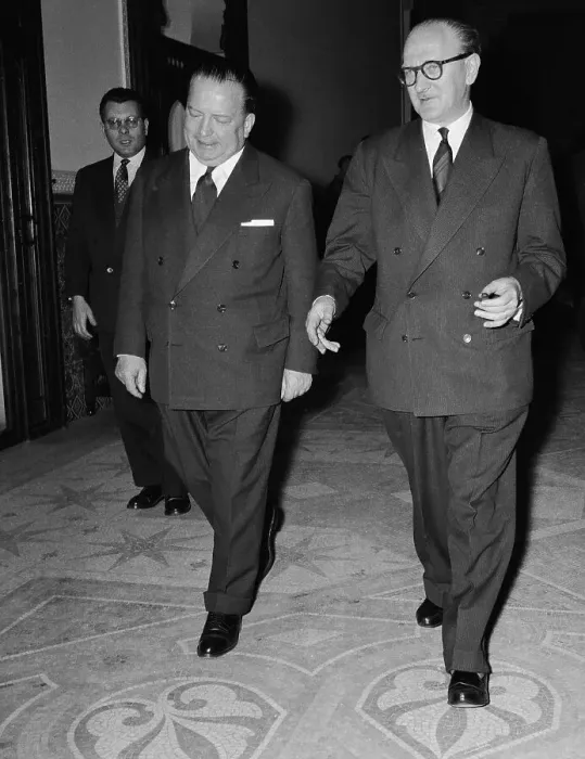Framed Print : Premier Guy Mollet and Robert Lacoste Framed Print : Premier Guy Mollet and Robert Lacoste