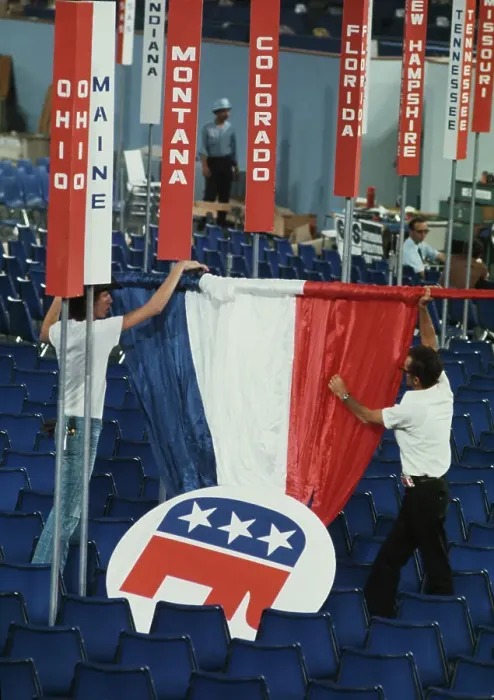 Framed Print : Preparations For Republican National Convention, 1976 Framed Print : Preparations For Republican National Convention, 1976