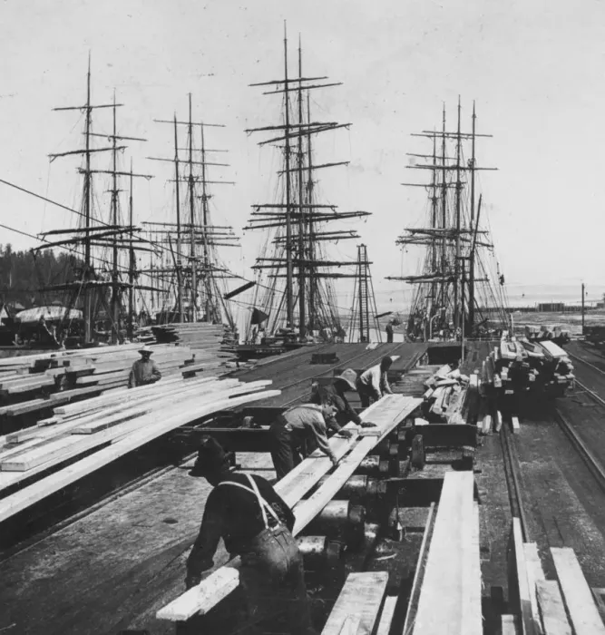 Framed Print : Preparing Lumber For Export Framed Print : Preparing Lumber For Export