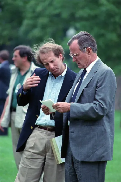 Framed Print : Pres. Bush Handed Note By Assistant Framed Print : Pres. Bush Handed Note By Assistant