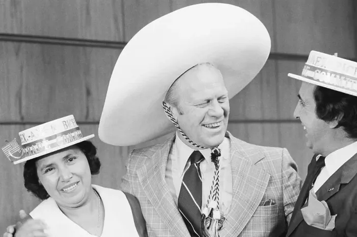 Framed Print : Pres. Ford In Sombrero Framed Print : Pres. Ford In Sombrero