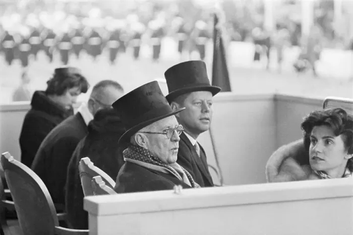 Framed Print : Pres. Kennedy And Father In Top Hats Framed Print : Pres. Kennedy And Father In Top Hats
