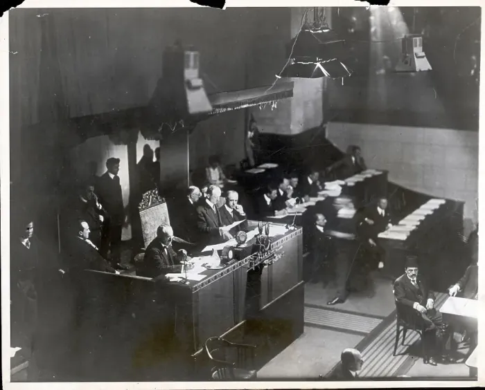 Framed Print : Pres Of League Of Nations Addressing Framed Print : Pres Of League Of Nations Addressing