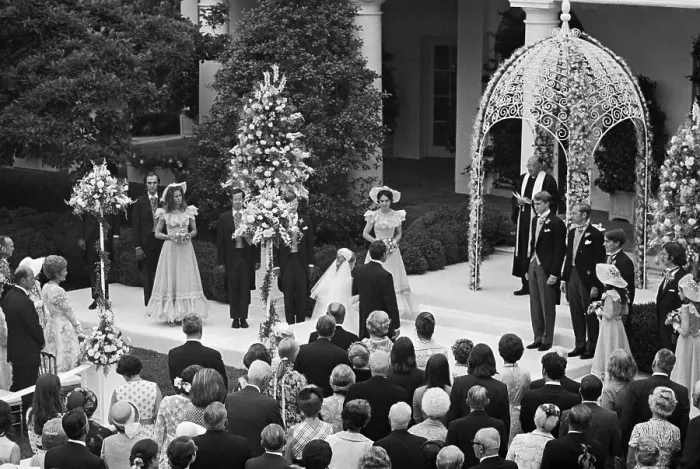 Framed Print : Pres. Nixon Escorts Tricia To The Altar Framed Print : Pres. Nixon Escorts Tricia To The Altar