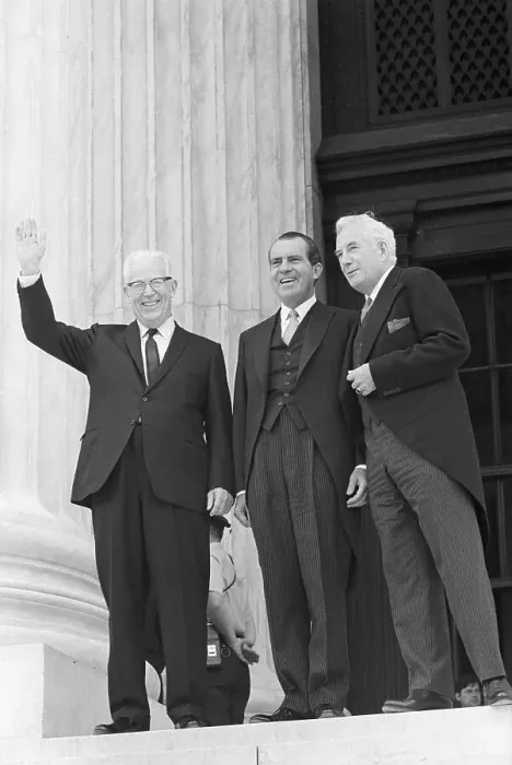 Framed Print : Pres. Nixon And W Burger And Earl Warren Framed Print : Pres. Nixon And W Burger And Earl Warren