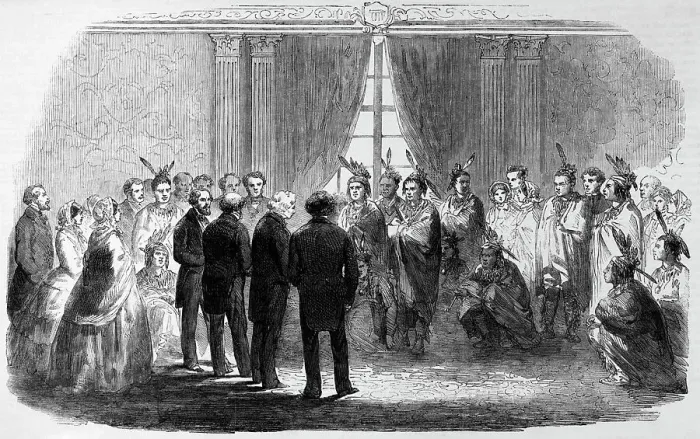 Framed Print : Presenting Native Americans To President Framed Print : Presenting Native Americans To President