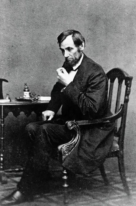Framed Print : President Abraham Lincoln Sitting in Chair Framed Print : President Abraham Lincoln Sitting in Chair