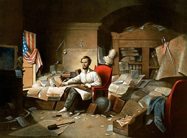 President Abraham Lincoln Writing the Emancipation Proclamation