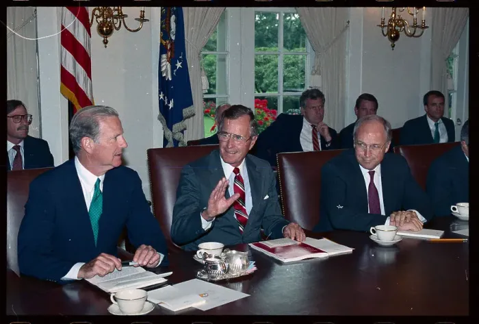 Framed Print : President Bush Holds Cabinet Meeting Framed Print : President Bush Holds Cabinet Meeting