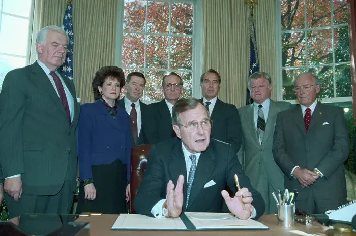 Framed Print : President Bush Signing Bill Framed Print : President Bush Signing Bill