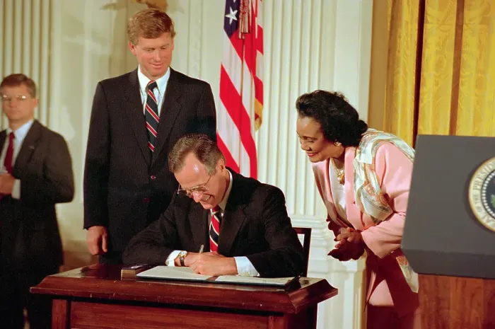 Framed Print : President Bush Signing Bill Framed Print : President Bush Signing Bill