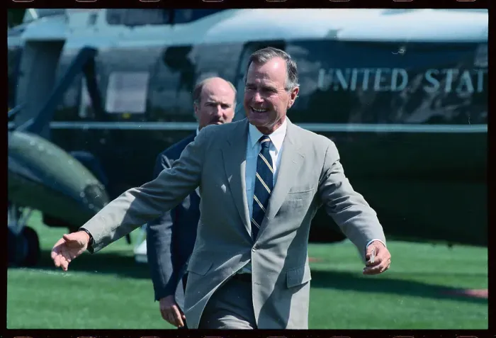 Framed Print : President Bush Walks to the White House Framed Print : President Bush Walks to the White House