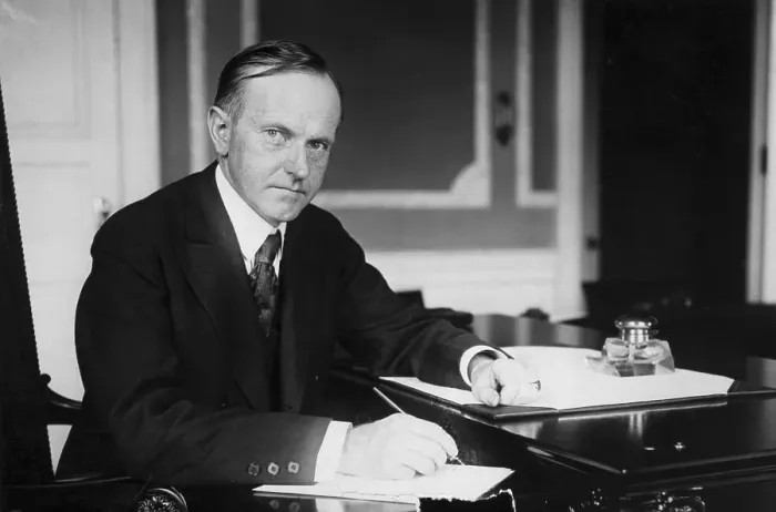 Framed Print : President Calvin Coolidge at Desk Framed Print : President Calvin Coolidge at Desk