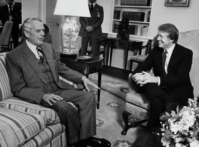 Framed Print : US President Carter And Advisor Clark Clifford Framed Print : US President Carter And Advisor Clark Clifford