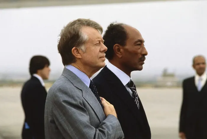 Framed Print : President Carter with Anwar Sadat