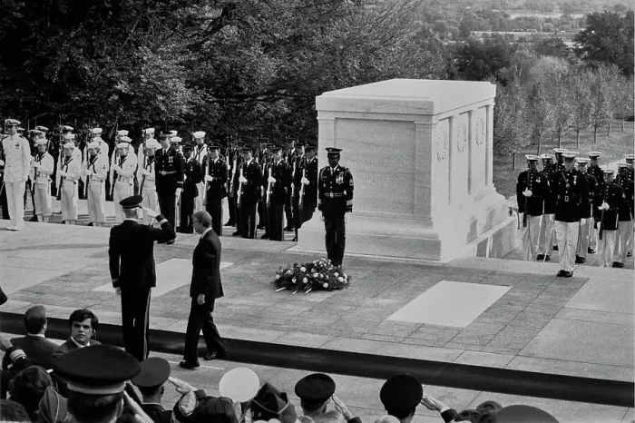 Framed Print : US President Carter At Arlington Cemetery