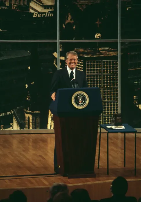 Framed Print : President Carter In Berlin