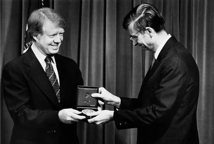 Framed Print : US President Carter And Edward O Wilson Framed Print : US President Carter And Edward O Wilson