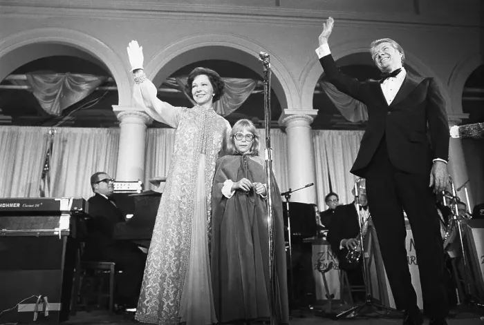 Framed Print : President Carter And Family Wave