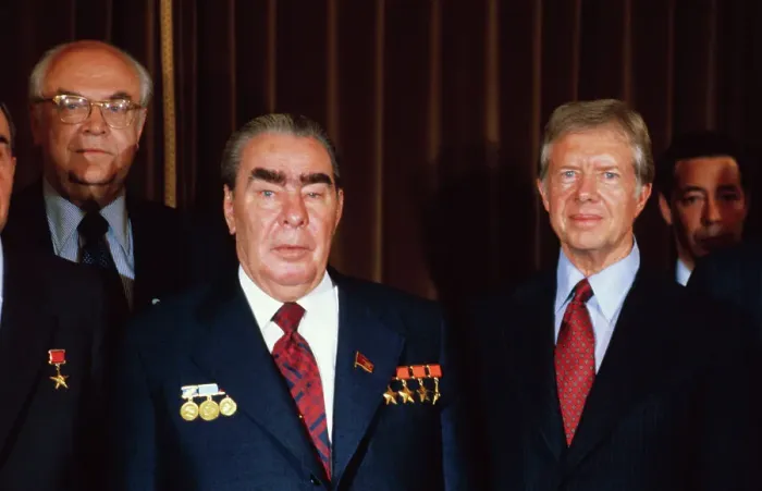 Framed Print : President Carter with Leonid Brezhnev Framed Print : President Carter with Leonid Brezhnev