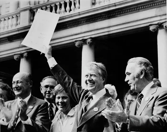 Framed Print : US President Carter At New York's City Hall Framed Print : US President Carter At New York's City Hall