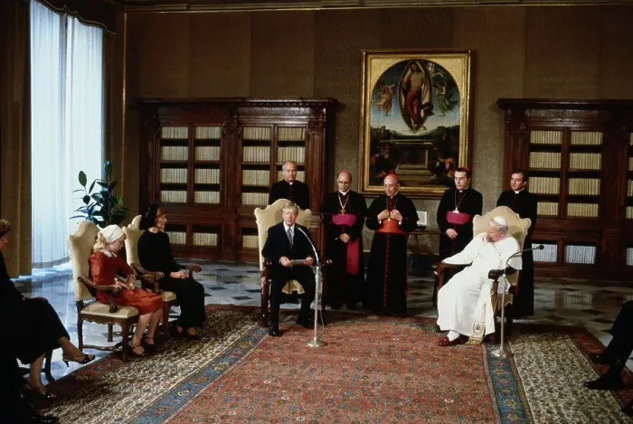 Framed Print : President Carter with Pope John Paul II Framed Print : President Carter with Pope John Paul II