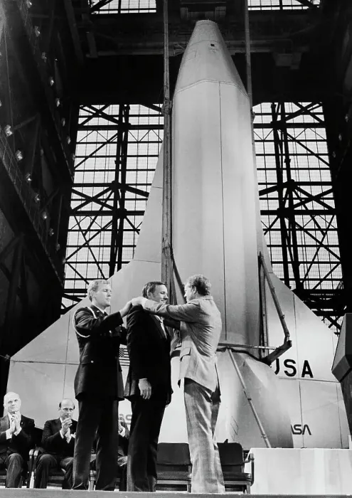Framed Print : US President Carter Presents Medal To Neil Armstrong Framed Print : US President Carter Presents Medal To Neil Armstrong