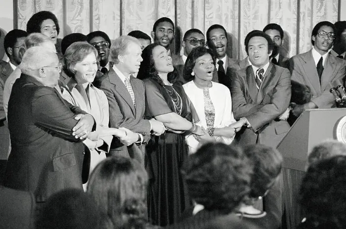 Framed Print : President Carter Singing with Coretta Scott King Framed Print : President Carter Singing with Coretta Scott King