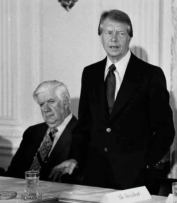 Framed Print : US President Carter Speaking At White House Framed Print : US President Carter Speaking At White House
