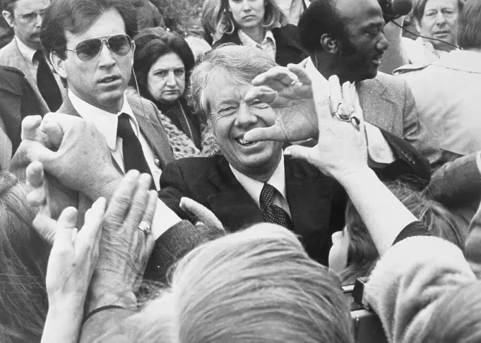 Framed Print : President Carter Surrounded by Well Wishers