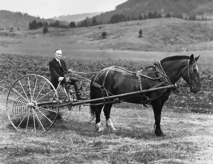 Framed Print : Former President Coolidge on Farm Framed Print : Former President Coolidge on Farm