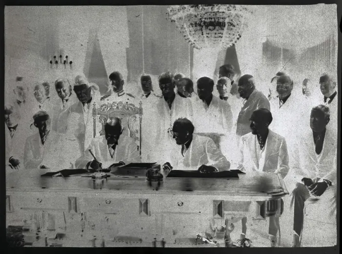 Framed Print : President Coolidge Signing a Peace Treaty
