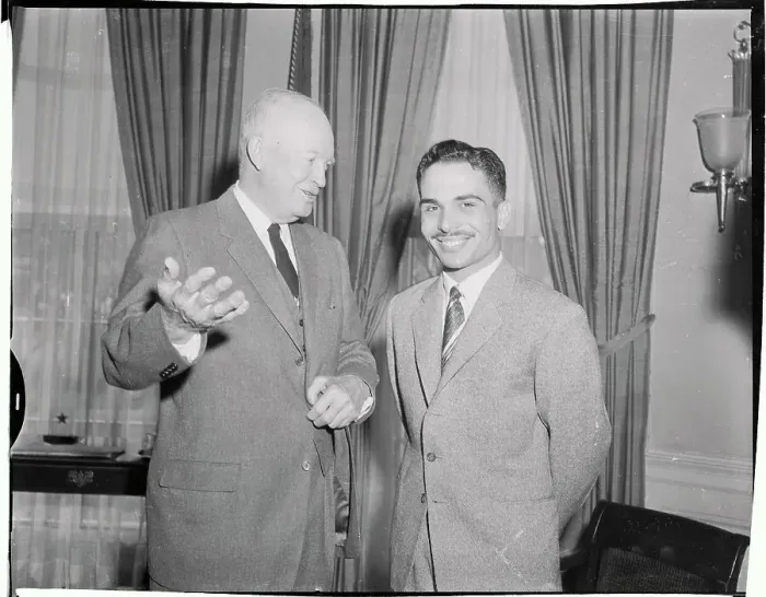 Framed Print : President Dwight D. Eisenhower Talking with King Hussein Framed Print : President Dwight D. Eisenhower Talking with King Hussein