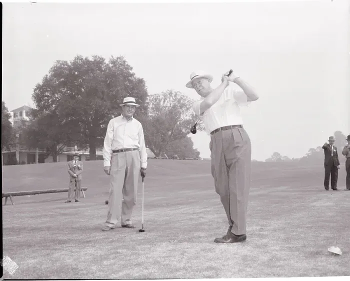Framed Print : President Dwight Eisenhower and Ed Dudley on Golf Course Framed Print : President Dwight Eisenhower and Ed Dudley on Golf Course