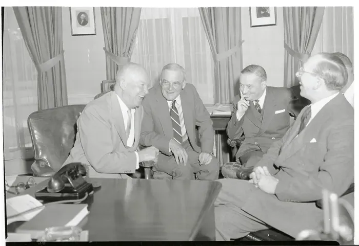 Framed Print : President Dwight Eisenhower and John Foster Dulles with British Leaders Framed Print : President Dwight Eisenhower and John Foster Dulles with British Leaders